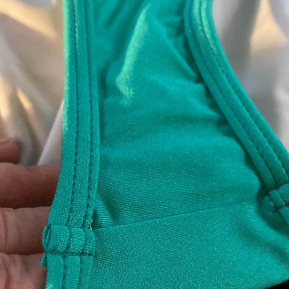 Swim suit. NWT lovely “Cupshe “ turquoise/white with ruffles at neck and back - Picture 15 of 16